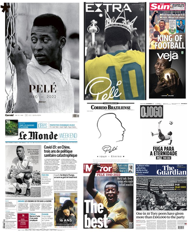 Pelé: morte do rei do futebol é destaque em jornais brasileiros e internacionais; veja capas