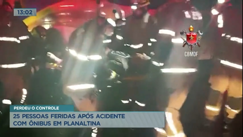 Grave acidente com ônibus em Planaltina deixa 17 pessoas feridas