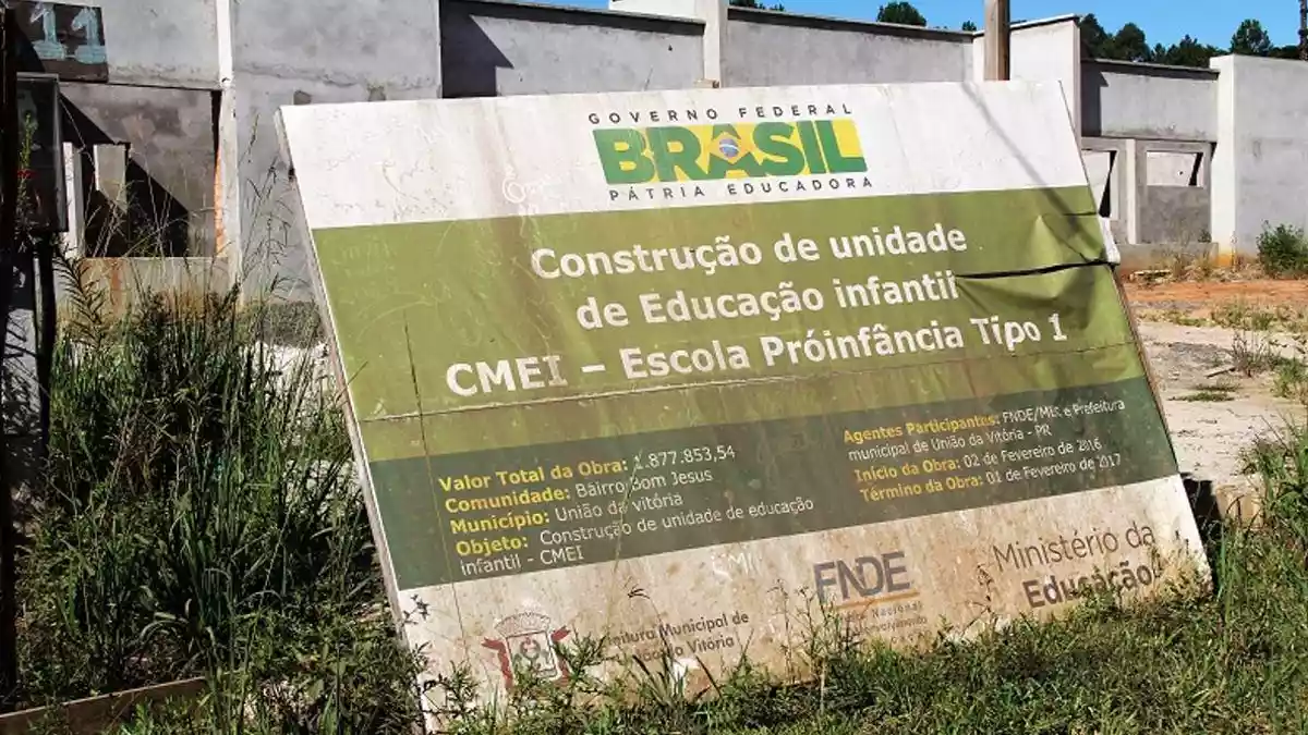 Brasil tem quase 3,6 mil obras de educação paradas ou inacabadas