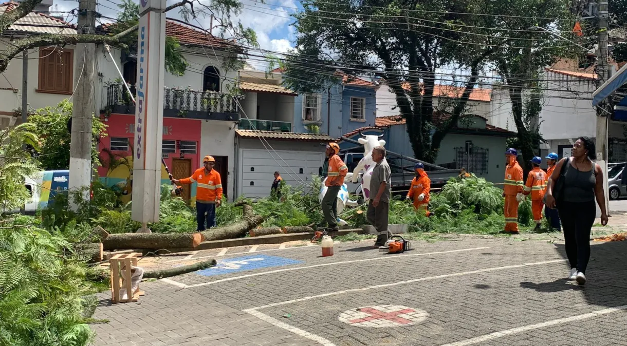 Bairros ficam no escuro após fortes chuvas na Grande São Paulo