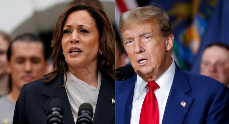 Kamala pressiona Trump para que microfones permaneçam ligados por todo debate