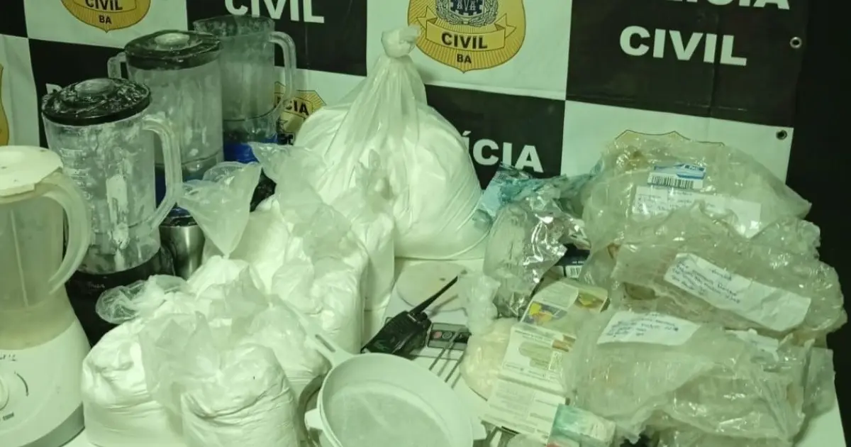 Dois homens são presos e laboratório de refino de cocaína é desarticulado em operação em quatro cidades baianas