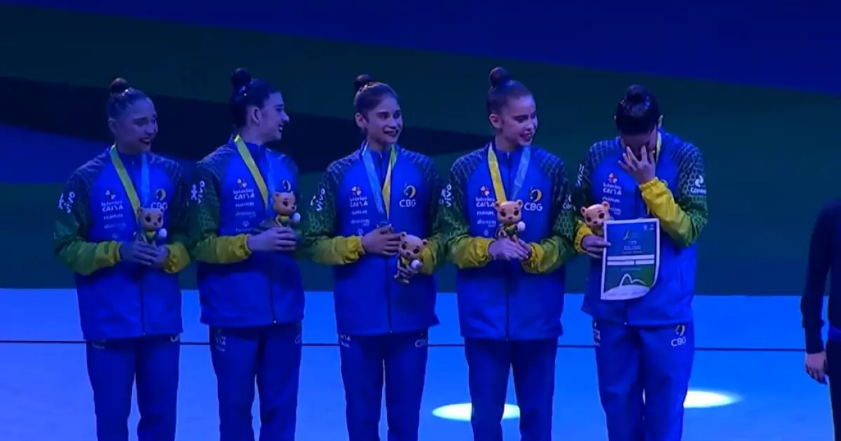 Ao som de ‘Evidências’, equipe brasileira conquista a prata no Mundial de ginástica rítmica, no Rio